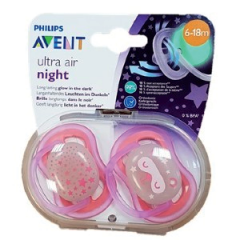 Avent Soothers Air Night Girl 6-18M