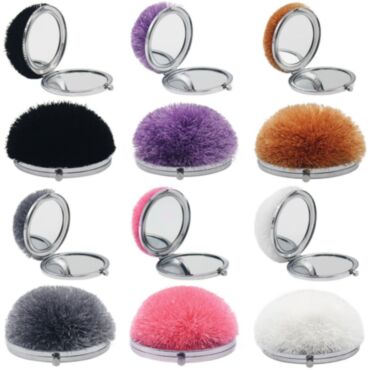 Pom Pom Compact Mirror 6asst
