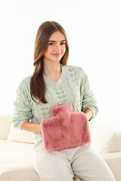 Hand Warmer Hot Water Bottle with Luxury Faux Fur Cover - Assorted