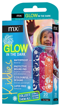 Plasters Glow In The Dark Space 20pk
