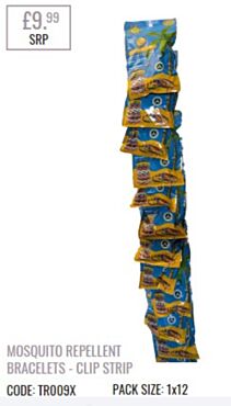 Mosquito Repellant Bracelets Clipstrip 1X12