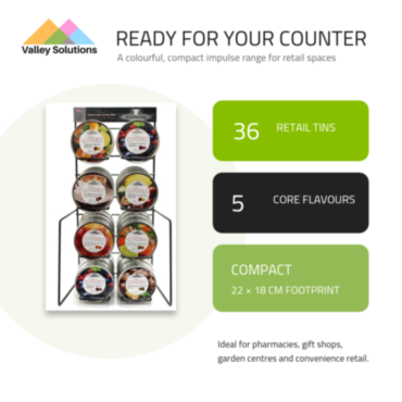 Simpkins 36 Tin Sugar Free Counter Stand Deal