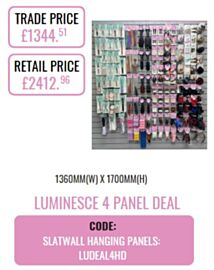 Luminesce Hair & Manicure 4 Panels Slatwall Hanging Display Deal