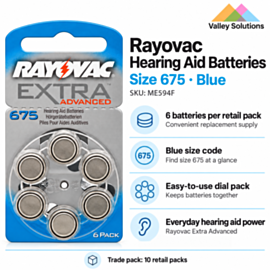 Rayovac Hearing Aid Batteries- No 675