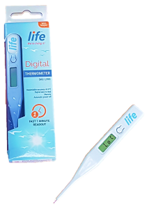 Life Healthcare Digital Thermometer + Clipstrip - Fast 30 second reading!